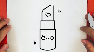 HOW TO DRAW A CUTE LIPSTICK LOVE, STEP BY STEP, DRAW Cute things