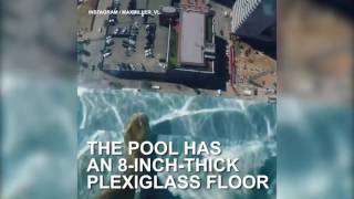 sky pool 40-floor most scariest swimming pool on the roof hotel 40樓高最嚇人的游泳池