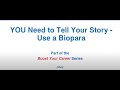 YOU Need to Tell Your Story: Using a BioPara with Sue Griffey