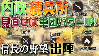 【信長の野望 出陣】内政・練兵所を見直して軍団戦力を上げる！