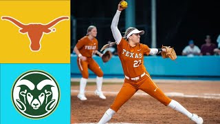 #1 Texas Vs Colorado State |  FULL GAME 1-3 | Feb 21, 2025 College Softball TODAY