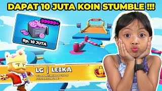 LEIKA TANTANG AYAH‼️ STUMBLE GUYS MENANG DAPET 10 JUTA KOIN 😱