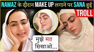 Sana Khan Badly TROLLED For Praying Namaz With Make Up On Her Face