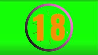 46 seconds countdown timer with number display & with Alarm 🔔|Greenscreen | copyright free