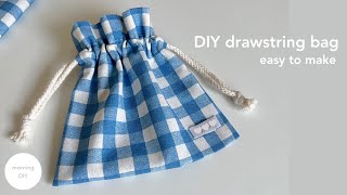 DIY mini drawstring bag easy to make step-by-step tutorial