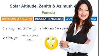 SOLAR ANGLES | FORMULA