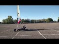 homemade land sailer blokart sailing on a parking lot near the albuquerque balloon fiesta park