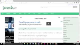 Accessing a ThreadLocal Variable. - javapedia.net