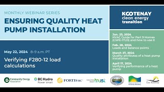 Ensuring Quality Heat Pump Installations: Verifying F280-12 load calculations