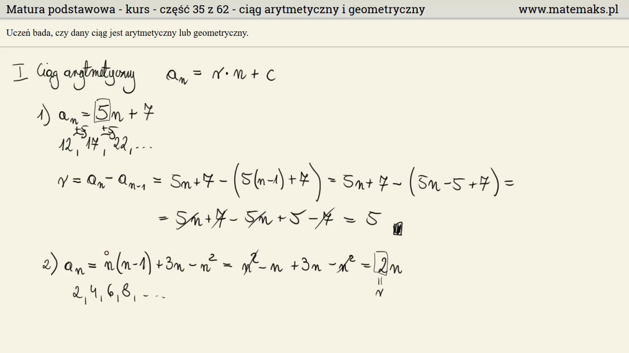 Ciąg Arytmetyczny Sprawdzian Z Odpowiedziami