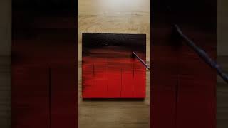 Red Acrylic Painting / Easy Landscape Painting / #short #youtubeshorts