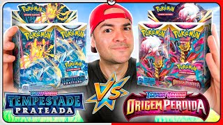 Abri Booster Box TEMPESTADE PRATEADA vs ORIGEM PERDIDA no Pokémon TCG