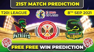 CPL 2021 | Caribbean Premier League | St kitts vs Jamaica I 21st Match Prediction | 100% Free Report