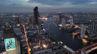 Bangkok State Tower and Sky Bar 4K Aerial #2