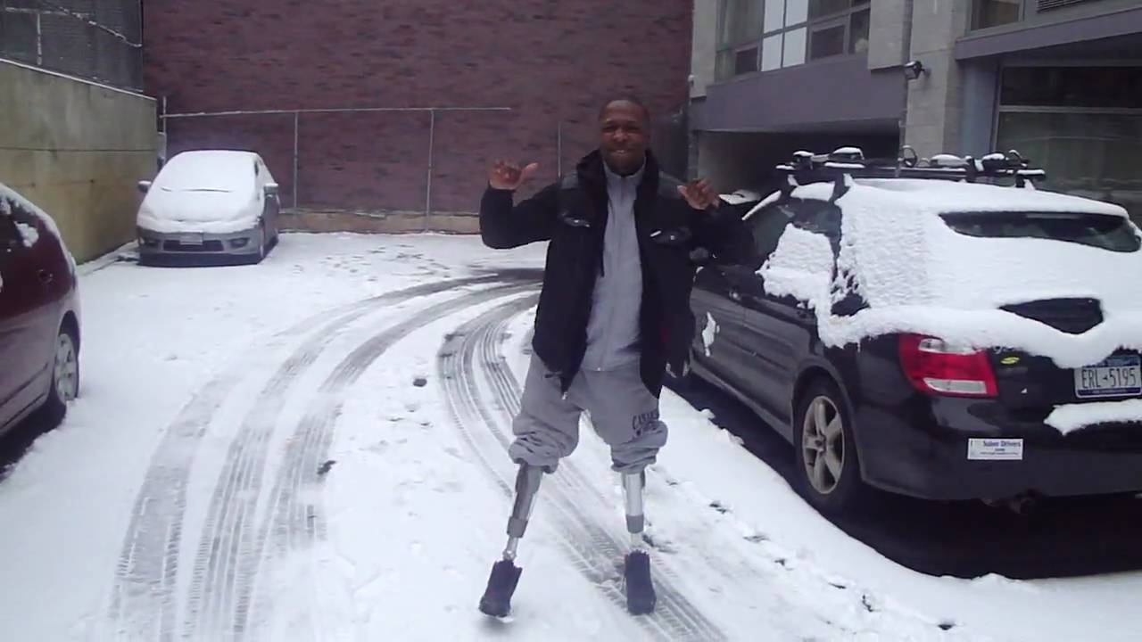 Walking On Snow With My Prosthetic Legs C Leg - YouTube