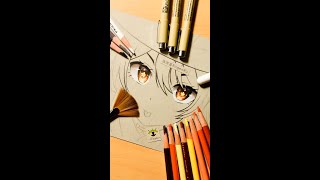 Who has flowers in the eyes #anime #art #coloring #drawing #blending #shorts #fyp [316]