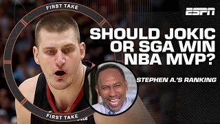 Should Nikola Jokic win another NBA MVP? 👀 'My pick is SGA!' - Stephen A. | Firs