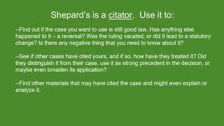 Using Shepards on Lexis