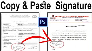 How to Copy Paste Signature in Photoshop | Photoshop Tutorial