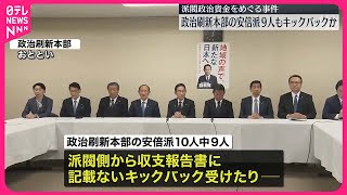 【派閥政治資金めぐる事件】政治刷新本部参加の安倍派議員9人もキックバックか