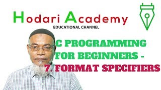 C Programming for Beginners 7 Format Specifiers