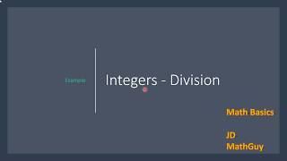 integers - division - examples