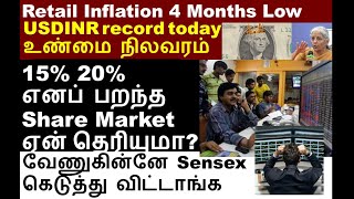 பறந்த Share Market ஏன் தெரியுமா? Retail Inflation low USDINR record today HDFC amc q3 MGL share.