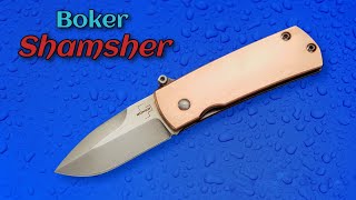 Boker Shamsher:  Tiny Auto Knife with Copper Scales \u0026 Snappy Action!