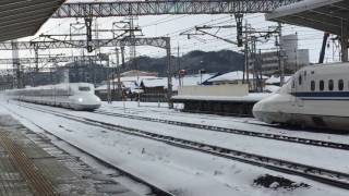 【冬の風物詩】東海道新幹線、米原駅積雪の為減速運転