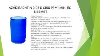 AZADIRACHTIN 0 03% 300 PPM MIN  EC NEEMET