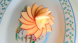 Simple Apple Swirl Garnishing Idea;|  by  Hamdan Random Tricks