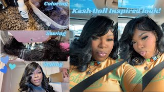 MAKE A WIG WITH ME| 2X6 CLOSURE SIDE PART WIG WITH KASH DOLL CURLS FT. ASHINE HAIR