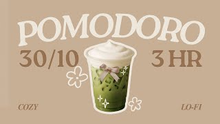 𝕞𝕒𝕥𝕔𝕙𝕒 𝕝𝕒𝕥𝕥𝕖 🌱 3HR 30/10 pomodoro timer | cozy jazz lofi music | study with me