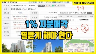 1% 지분매각 열받게 해야 한다.(2021타경3536) | 공유물분할 | 상계처리 | 광명역세권휴먼시아