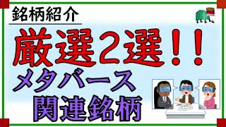 【厳選！！】メタバース関連銘柄　今後株価上昇が期待できる銘柄２選！！