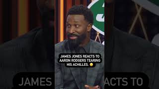 James Jones reacts to Aaron Rodgers suffering a torn Achilles 😔 #NFL #AaronRodgers #Jets
