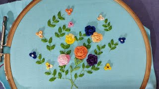 Enchanting embroidery for 3D flower|3D ফুলের জন্য মনমুগ্ধকর সূচিকর্ম|hand embroidery|flower design