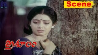 Sridevi Emotional Scene With Krishnam Raju - Trishulam Movie Scenes