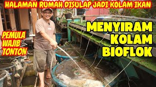 MENYIRAM KOLAM BIOFLOK ! MENAMBAHKAN AIR SEGAR/BARU, MEMBUANG AIR BERBUSA \u0026 MENGURANGI KADAR BIOFLOK