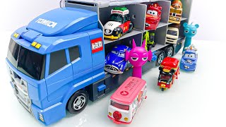 【トミカ】はたらくくるまのミニカーを開封してコンボイへ収納します☆ unbox the Tomica miniature cars and store them in the convy.