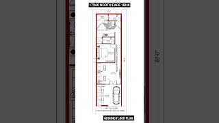 17x60 north facing house plan  #houzy #housedesign #1bhk #homedesign #houseplan #architecture #viral