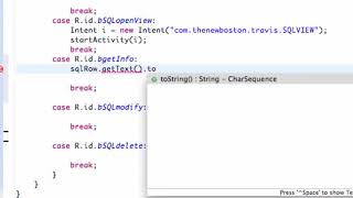 Android Developing Applications Tutorial 121 Setting up more SQLite methods