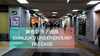 【4K】新宿駅地下通路を歩く。Walk at Shinjuku Station Underground Passage