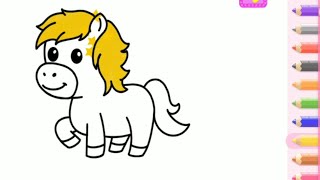 Coloring Cute Horse Learn Color Drawing Painting For Kids And Toddlers
