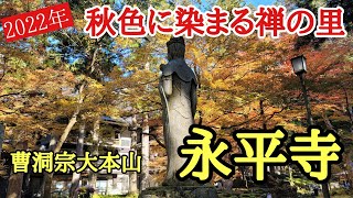 2022年禅の里「永平寺」が秋色に染まる#絶景 #紅葉#歴史 、禅の里永平寺が美しい紅葉を見せてくれています。