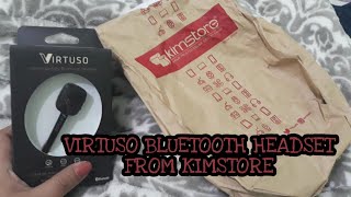 VIRTUSO BLUETOOTH HEADSET KIMSTORE UNBOXING || mrs soriano