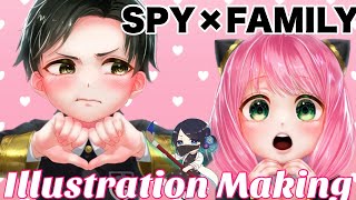 【SPY×FAMILY】ダミアンとアーニャのファンアート描いてみた「はあと」　[SPY×FAMILY] I drew Damian and Anya's fan art「heart」