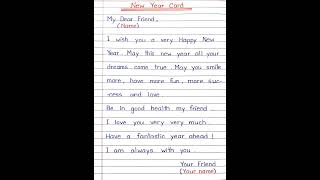 HAPPY NEW YEAR 2024|CARD WRITING|HAPPY NEW YEAR WISHES ||