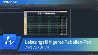 Leistungsfähigeres Tabellen-Tool | ZWCAD 2023 Official