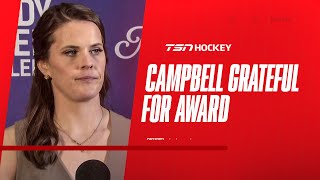 Campbell honoured to win PWHL goaltender of the year award